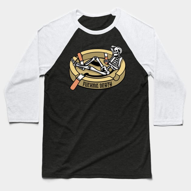 Smoker Skull, Smoking Skull, Smoker Skeleton, Smoking Skeleton Baseball T-Shirt by gggraphicdesignnn